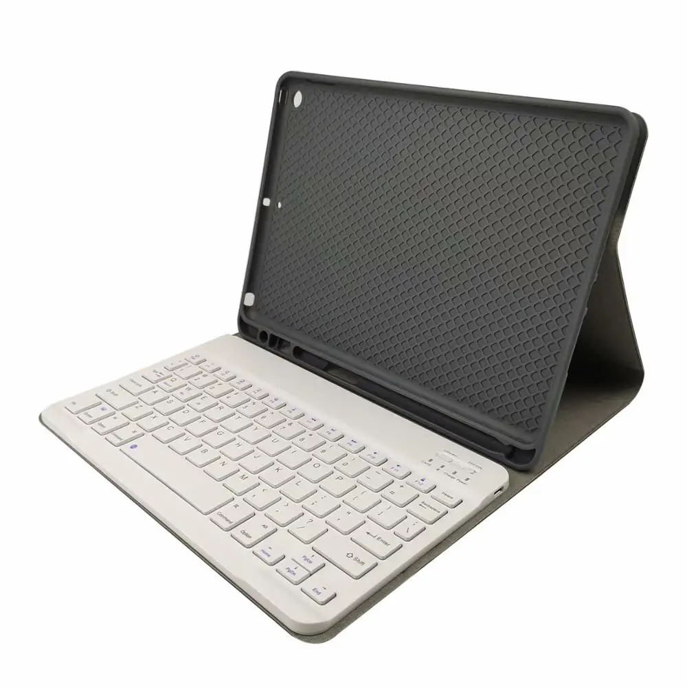 Funda para teclado con Portalápices para Ipad 7 2019, carcasa de cuero PU para IPad de 10,2 pulgadas, 2019, funda para teclado Bluetooth y bolígrafo