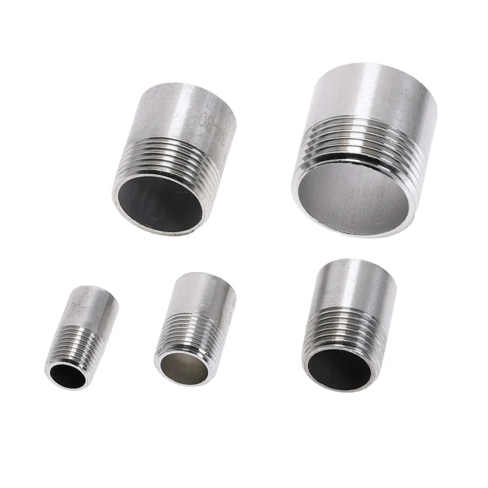 1pcs 304 Stainless Steel Single Round Tube Outer Wire Plumbing Fittings 1/4\'\' 3/8\