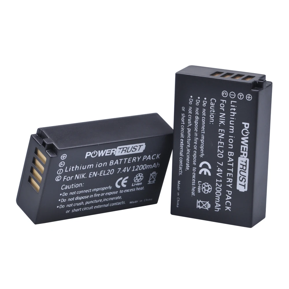 1200mAh EN-EL20 EN EL20 EN-EL20a Battery with Charger for Nikon Coolpix A 1 AW1, 1 J1, 1 J2, 1 J3, 1 S1, 1 V3 Camera