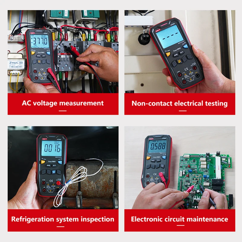 Imagem -04 - Uni-t-digital Multímetro Inteligente Ut60s Ut60bt 1000v ac dc Voltímetro Amperímetro True Rms Medidor de Frequência Capacitor Testador de Temperatura