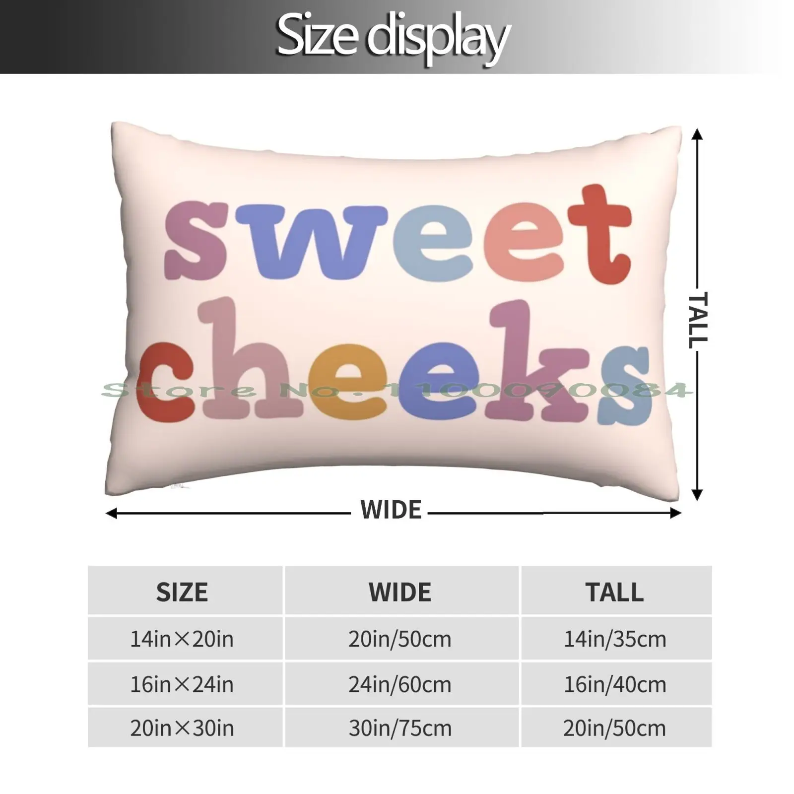 Sweet Cheeks Pillow Case 20x30 50*75 Sofa Bedroom Sweet Cheeks Bathmat Bathroom Long Rectangle Pillowcover Home Outdoor Cushion