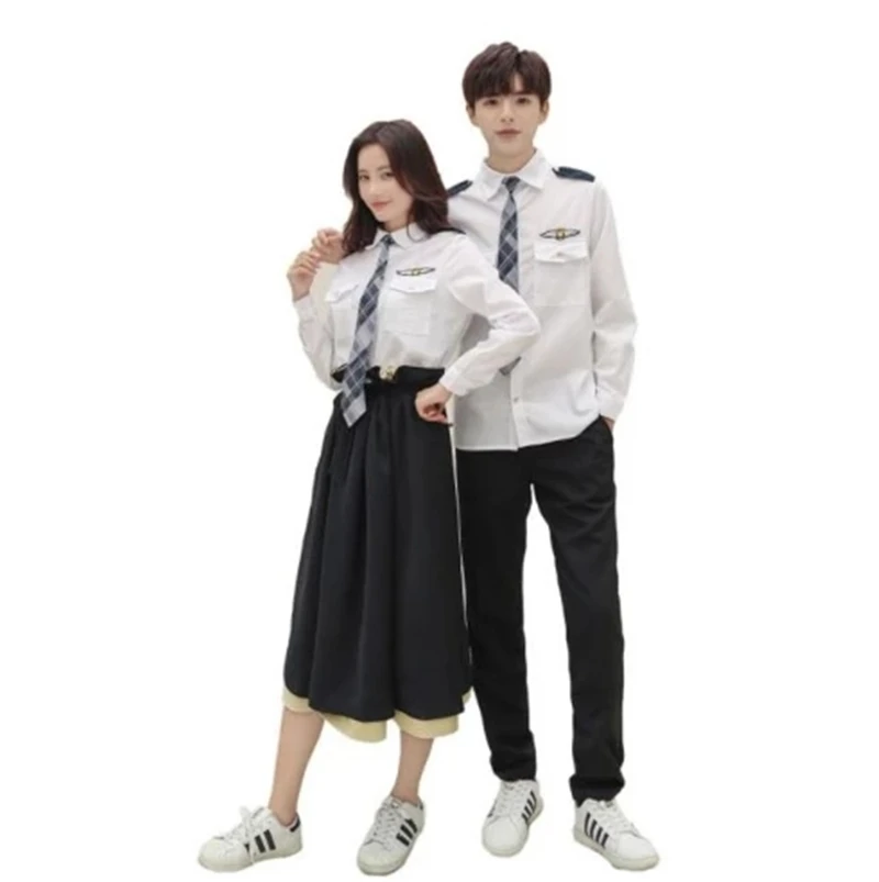 Koreanische Japanischen Hohe Schule Uniformen Weißes Hemd + Rock Für Student Mädchen Shirt + Hosen Japanische Schuluniform Für Jungen kostüm