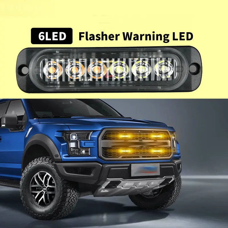 

2pc Led Flasher Warning Lamp For Motorcycle Moto Pick-up automotive goods Car Accessories
