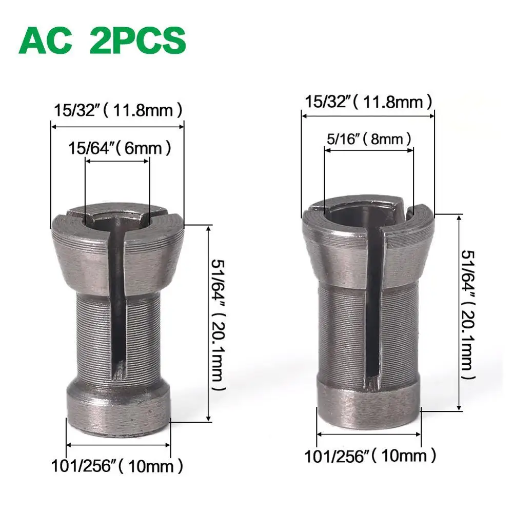 Multi-type High Precision Adapter collet shank router tool Adapters holder 6mm/6.35mm/8mm