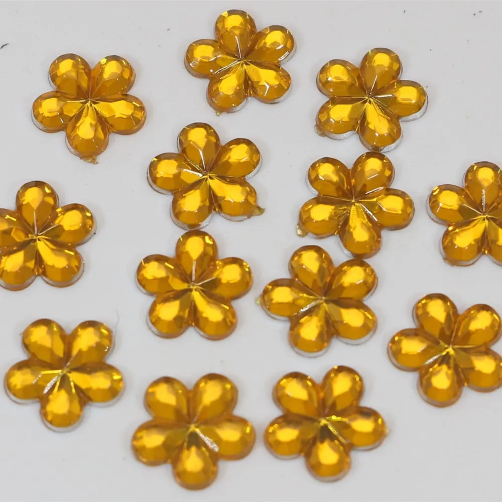 500 Acrylic Flatback Flower Rhinestone Gem 10mm DIY Embellishments Color Choice