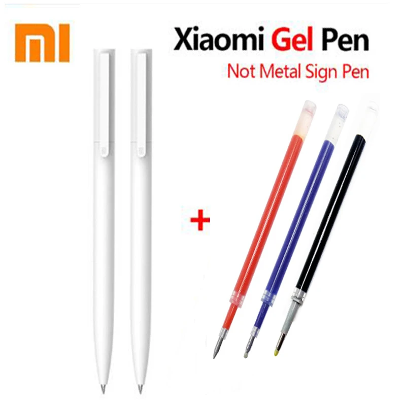 Original Xiaomi Gel Pen 0.5MM Black Ink With Blue Red Refills Bullet Pen PREMEC Smooth Switzerland Refill MiKuni Japan