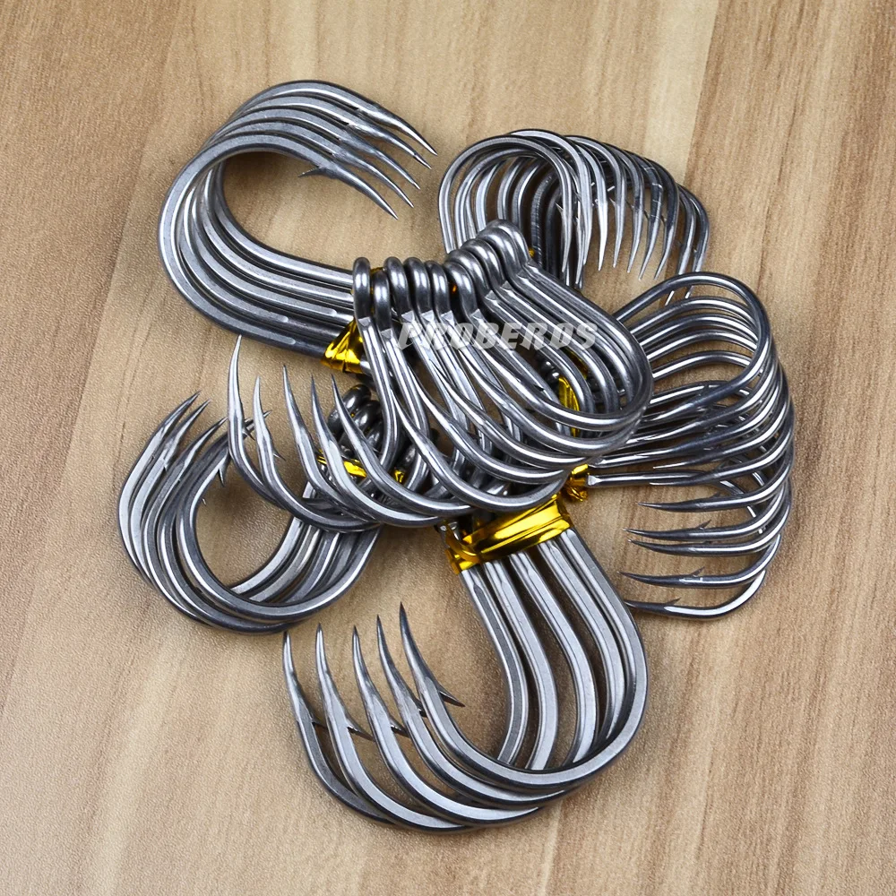 5/10Pcs Meer Angeln Edelstahl Fisch Haken Stahl Stacheldraht In Fly Haken Wurm Teich Angeln Köder Halter jig Loch Pesca – Detail 10