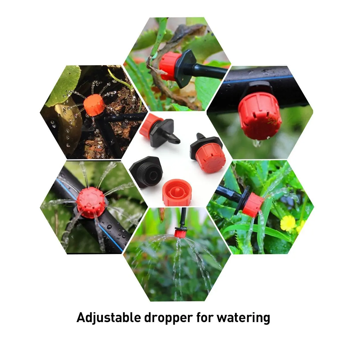 New Arrival Garden  4/7mm Watering Kits Irrigation Accessories Hose Quick Adapter Barbed Tee Joint Adjustable Spray/Drip Nozzle