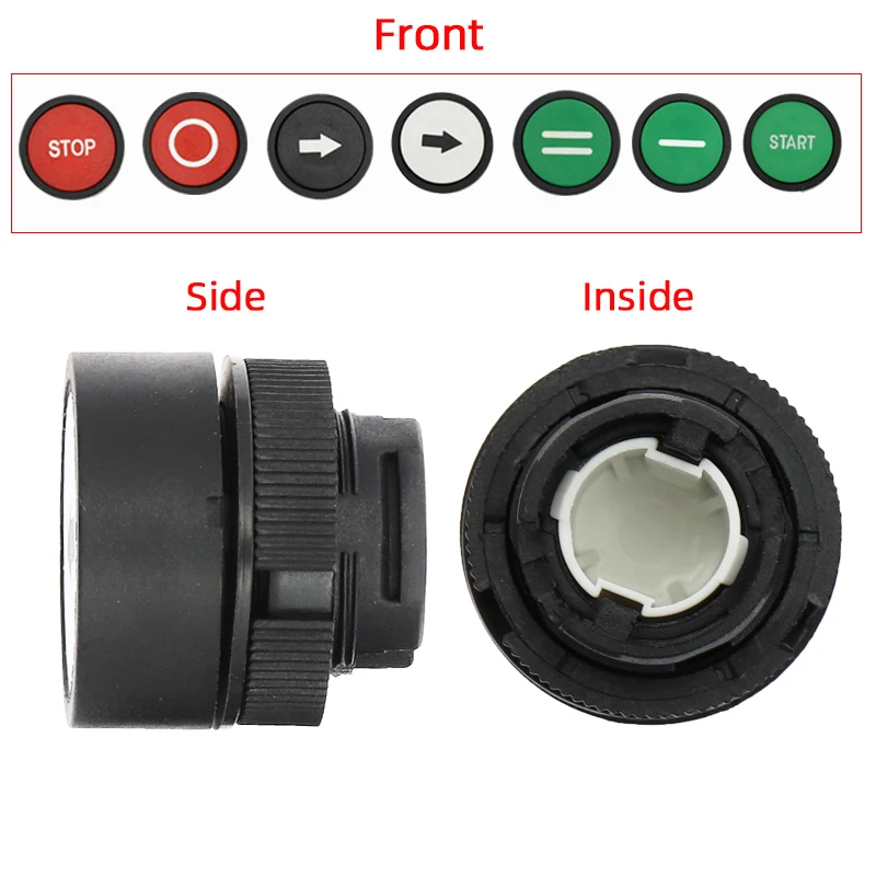 22mm Start Stop Button With The Arrow Symbol XB2 Flat Touch Switch Button Momentary Button Switch Plastic Red/Green Push Buttons