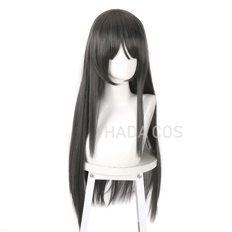 Sakurajima Mai Cosplay Wigs Headwear Rascal Does Not Dream Of Bunny Girl Senpai Synthetic Hair Long Straight Gray Hair Wig