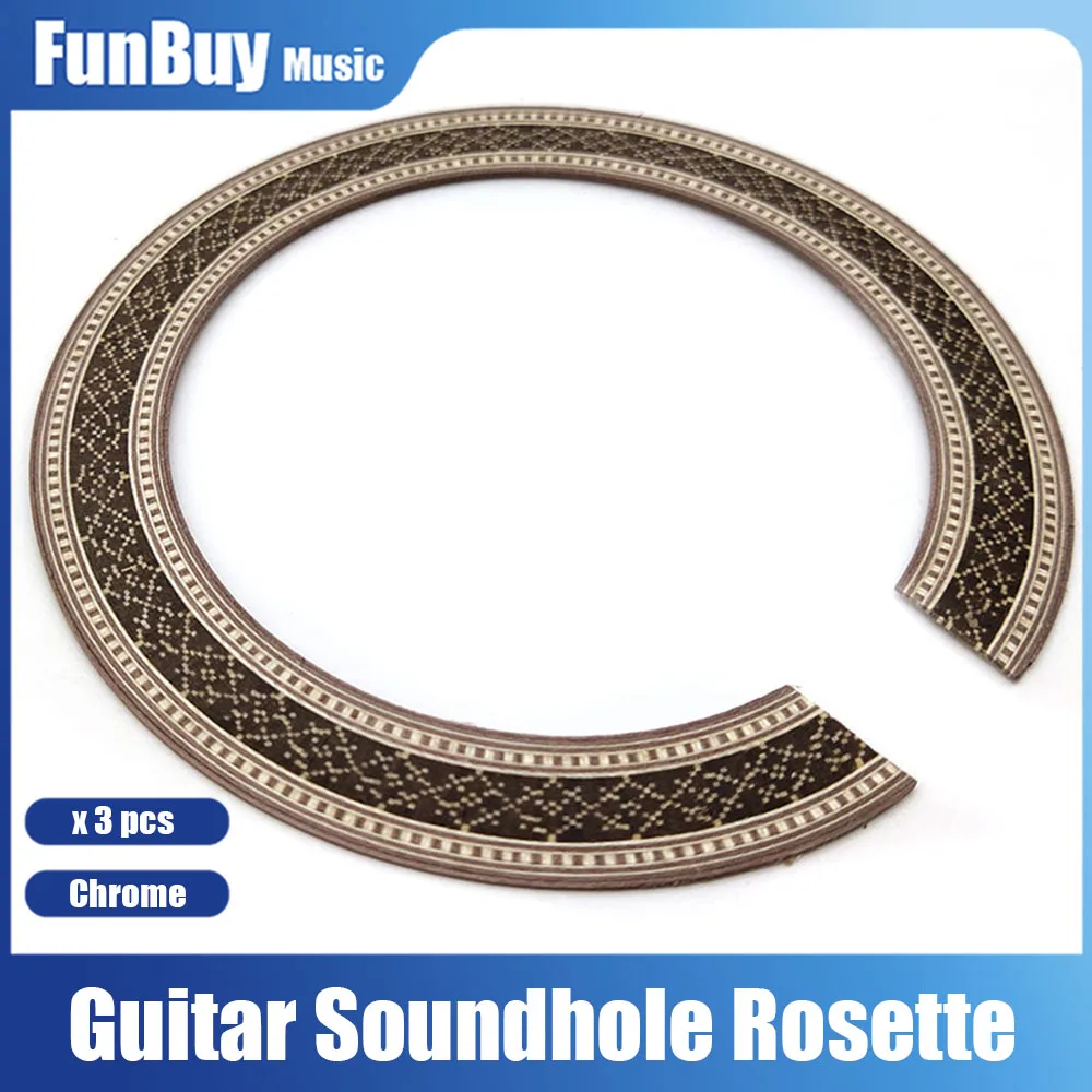 Guitar Soundhole Rosette Guitar Wooden Sound Hole Decal Sticker for Classical Guitar Parts Accessories