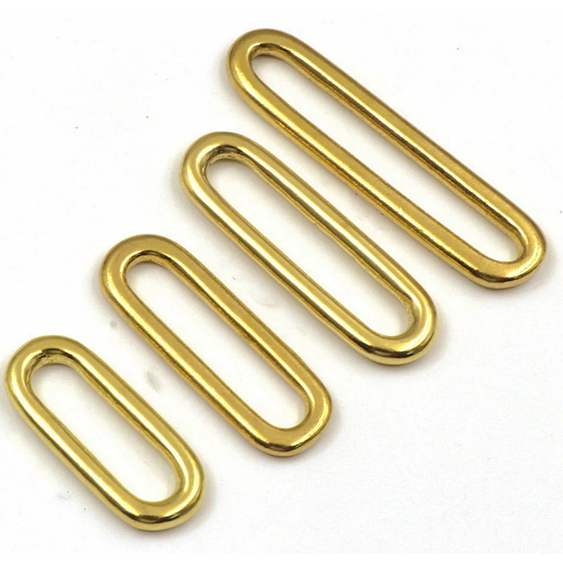 2 PCS 20-51mm Solid Brass Close End Seamless connection Oval Ring For Strapping Bag Collar Belt Leather Craft  Accessories