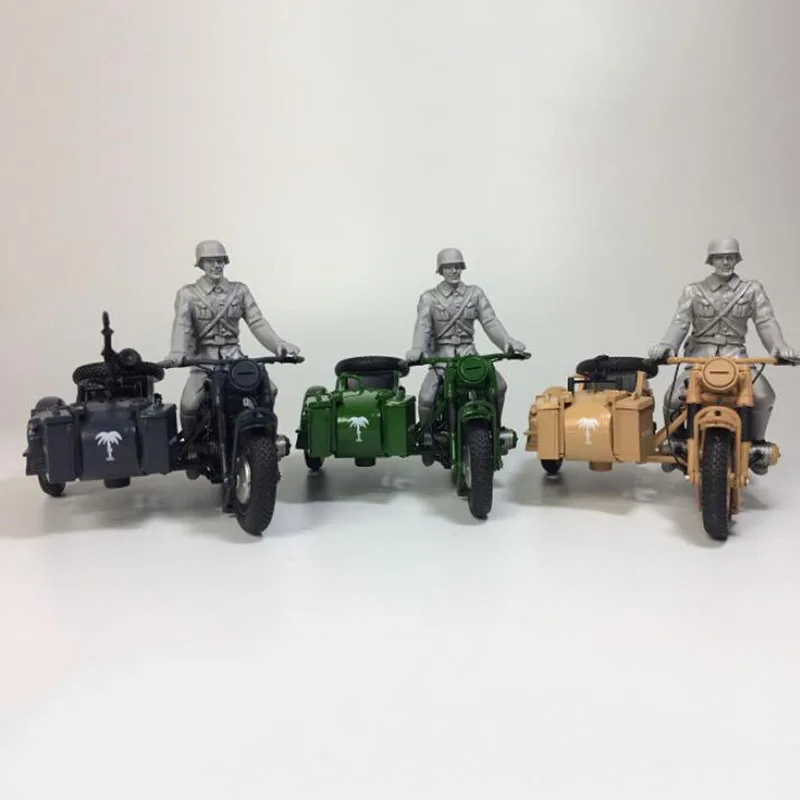 1/24 Scale 750 Alloy Motorcycle Car German Army R75 Vehicle Model Toy Collection Show