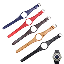 CARLYWET Red Blue Brown Black Khaki Real  Leather Watch Band with silver steel Buckle For Omega Dynamic