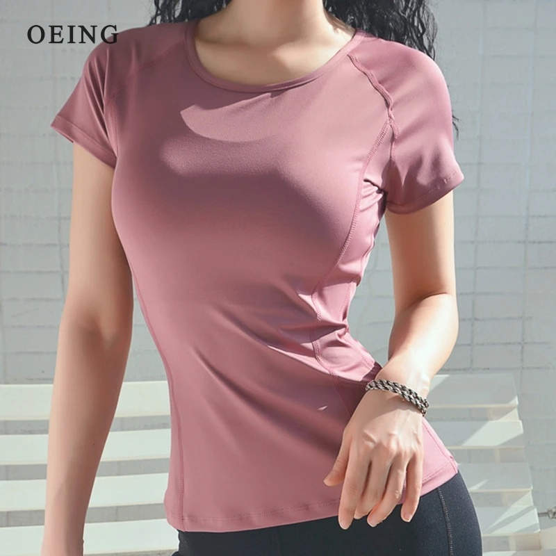 Women's Mesh Yoga T-shirts Dry Quick Breathable Gym Shirts Blouse Fitness Running Short Sleeve Tops Workout Training Sports Tee