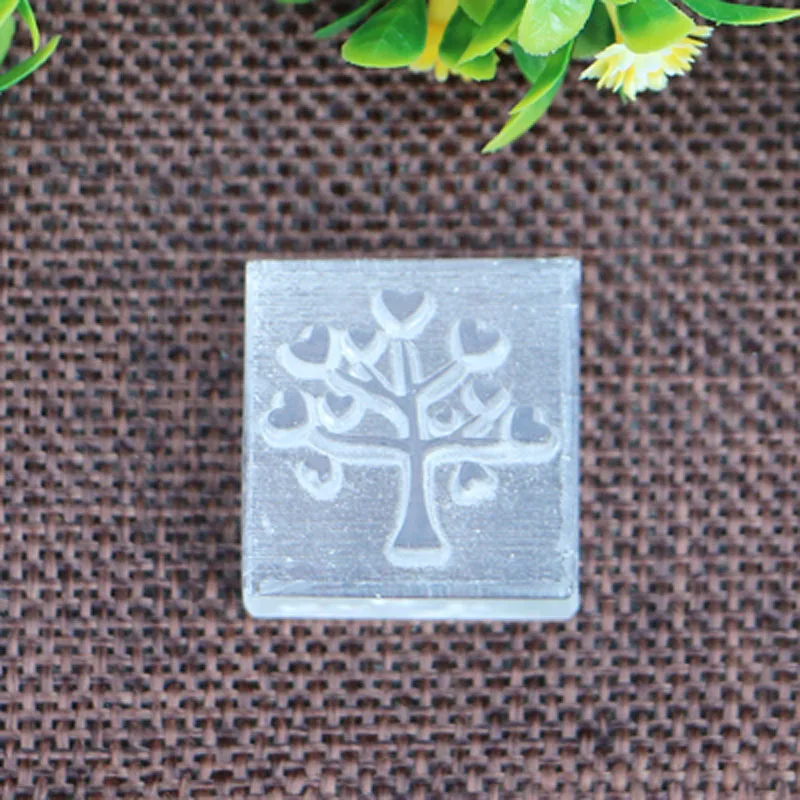 Handmade Soap Stamp, Flower Tree Leaves Pattern, Clear DIY, Natural Acrylic, Decorative, Soap Making Tools