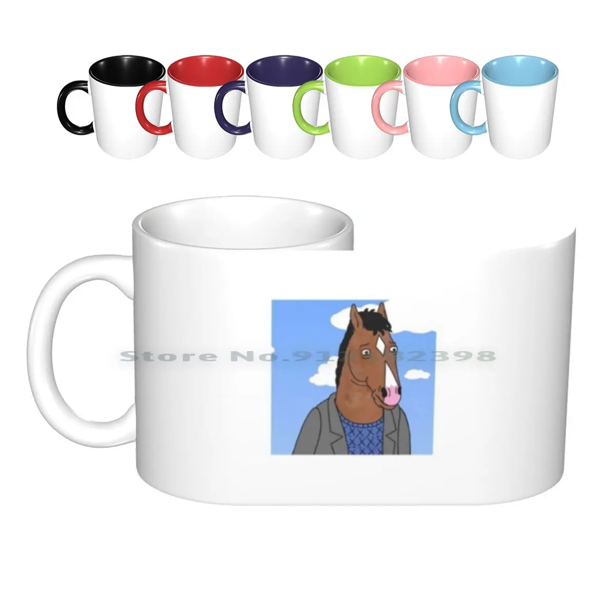 Bojack Ceramic Mugs Coffee Cups Milk Tea Mug Bojack Bojack Mr Peanutbutter Creative Trending Vintage Gift Bottle Cup