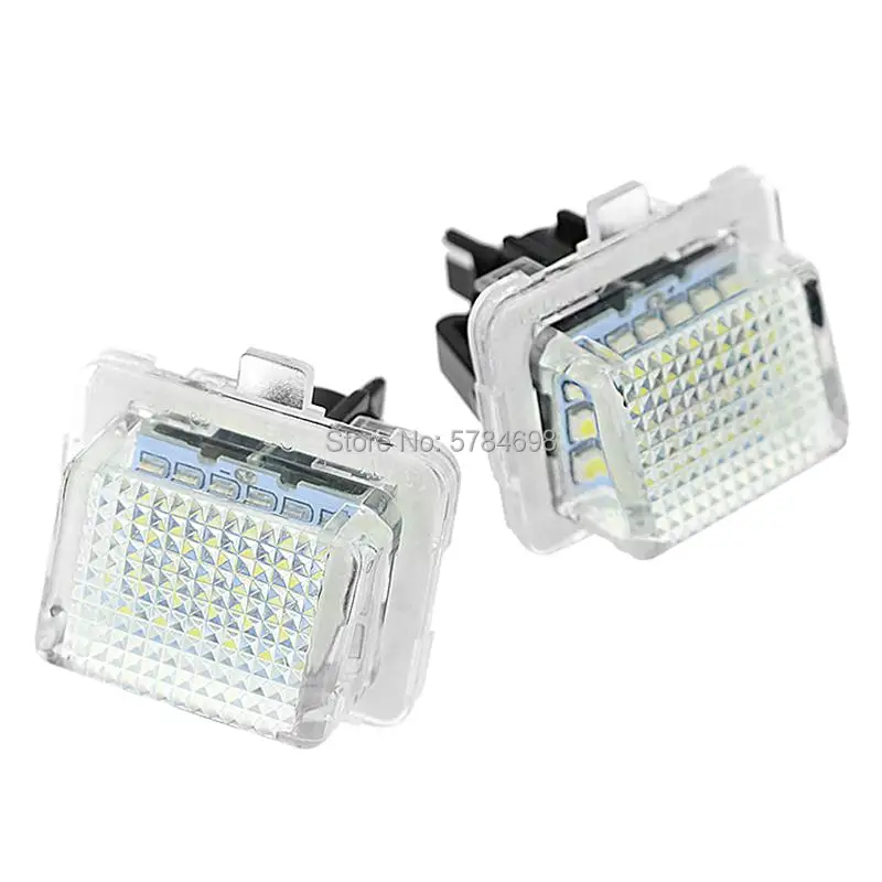 Car LED Number Plate Lamp 12V 6500K 2835 SMD License Plate Lights For Mercedes W216 W221 W204 5D W212 W207 Benz Accessories