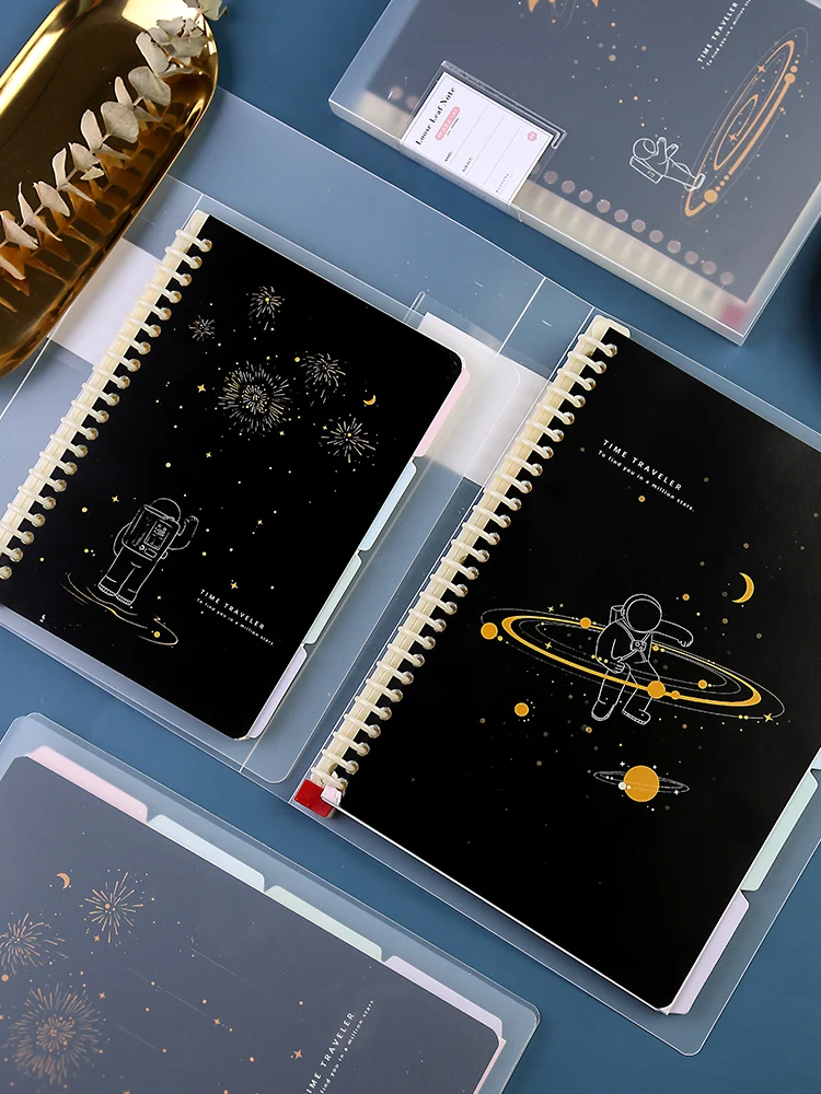 Notebook tema astronauta a5/b5, caderno simples com folha solta, à prova d'água, bobina de linha horizontal, 1 peça