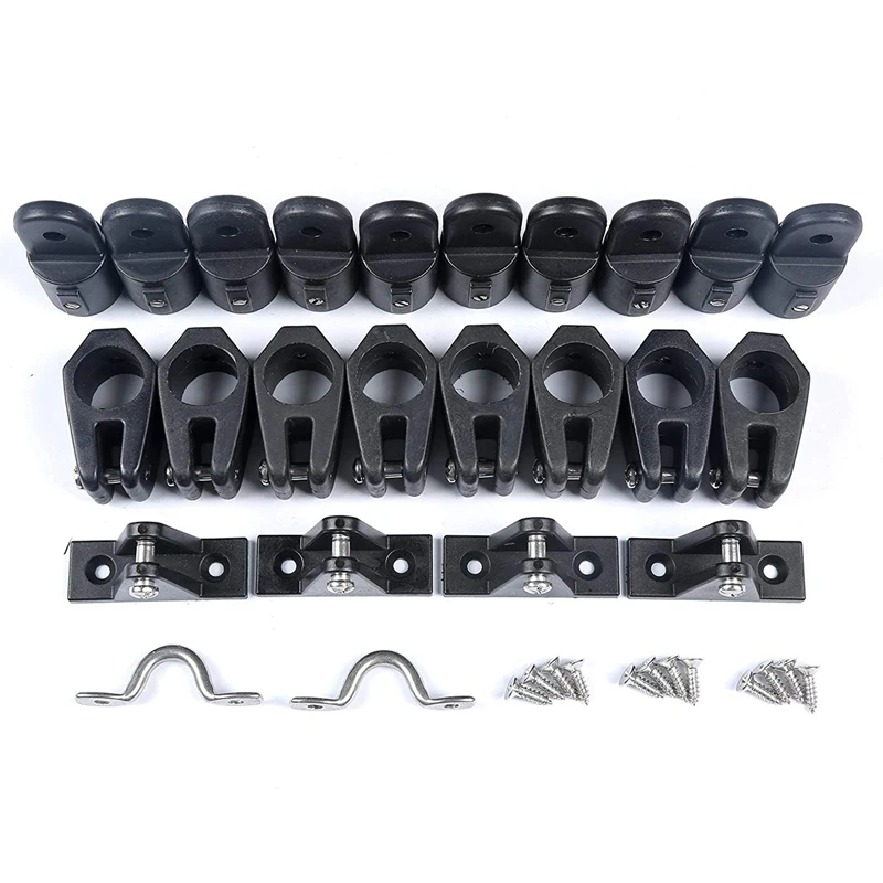 24Pcs/Set Universal Nylon Marine Boat Canopy Cover Bimini Top Deck Hinge Jaw Slide Eye End Fitting Hardware DIY Tool