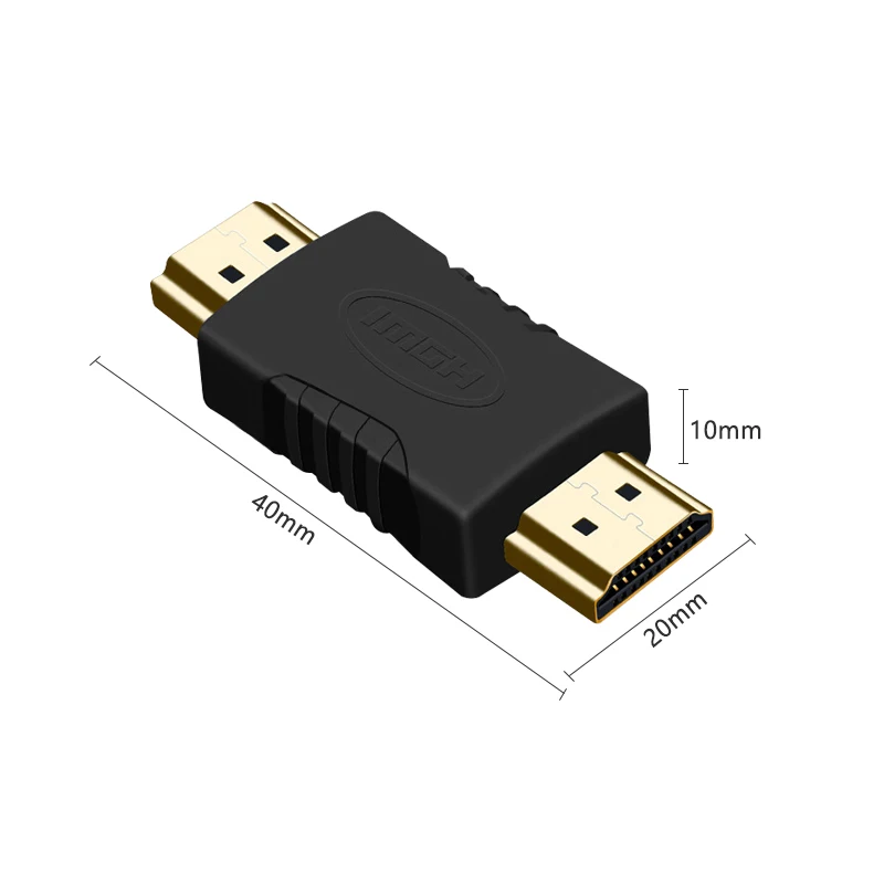 Adaptador compatible con HDMI, convertidor macho a macho, extensor compatible con HDMI para proyector HDTV, Monitor de ordenador portátil, convertidor 1,4, 2 uds.