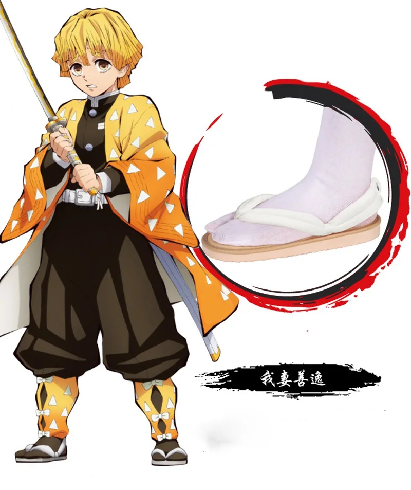 Nhật Bản Ninja Giày Vớ Anime Trang Phục Hóa Trang Kimono Geta Flip-Dép Xăng Đan Nam Nữ Unisex Phẳng Dép đựng Quần Áo