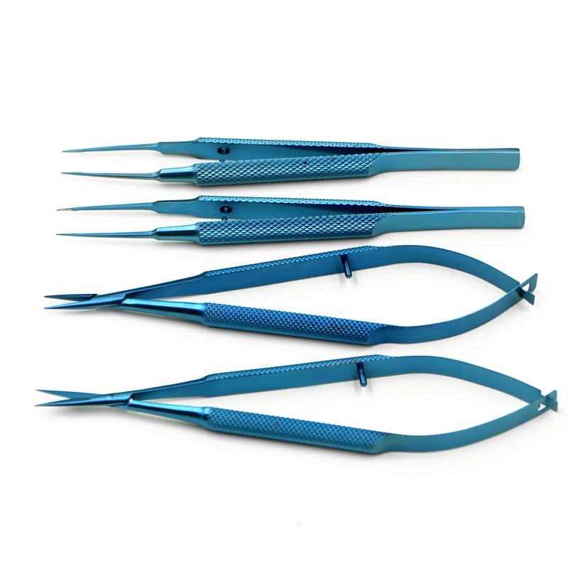 12.5cm Titanium alloy instruments set forcep needle holder scissor Ophthalmic instruments