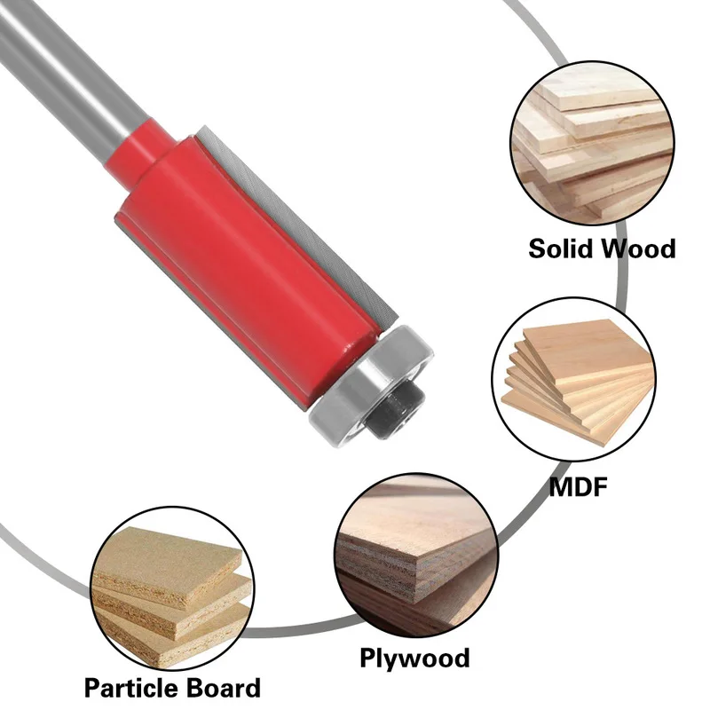 6 millimetri 1/4 "Shank Etero Router Bit Con Cuscinetto per il Legno Guarnizioni E Intagliare di Tungsteno Bit Carburo di Lavorazione Del Legno Fresatura taglierina
