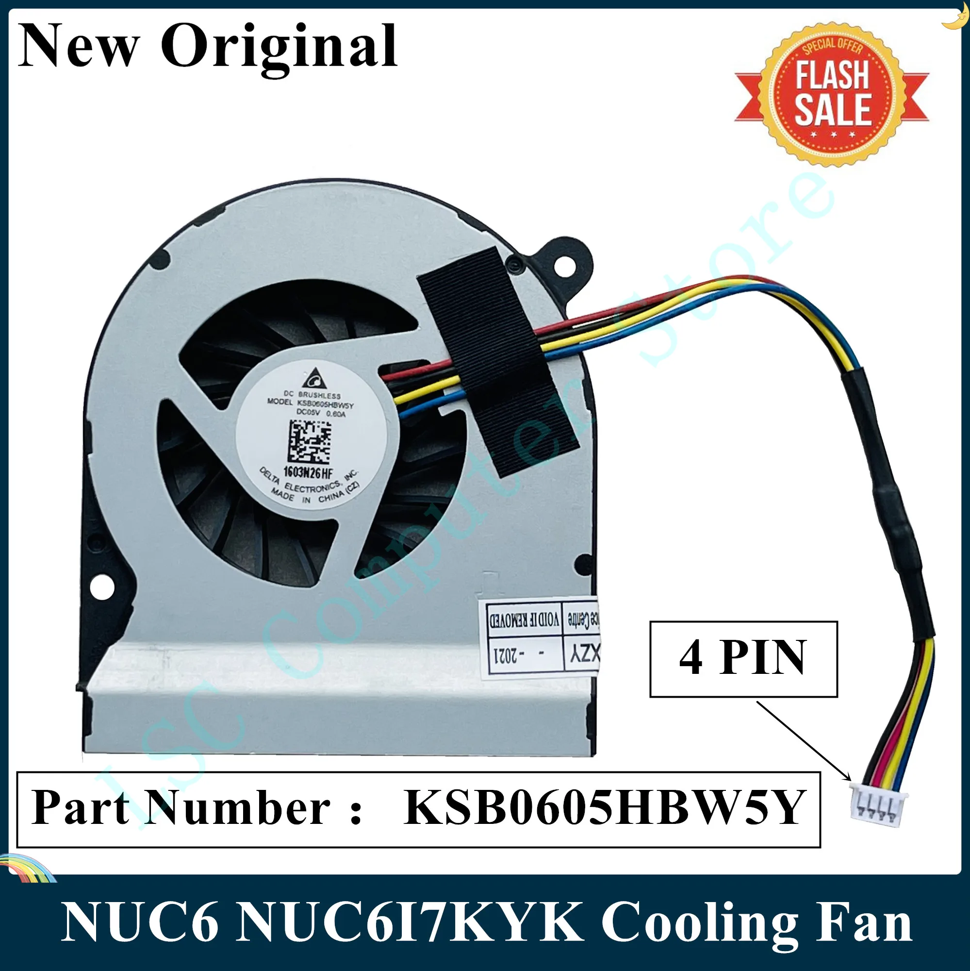 LSC New Original NUC6 CPU Cooling Fan Suitable For Intel Skull Canyon NUC6I7KYK KSB0605HB KSB0605HBW5Y 1323-00U9000