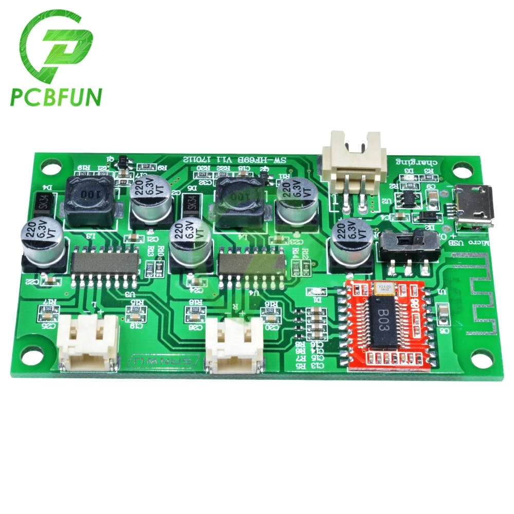 2-CH 2X 6W Stereo Bluetooth Amplifier Board Lithium Battery Powered AMP DC 5V 3.7V for Speaker Impedance 4Ω 6Ω 8Ω for Arduino