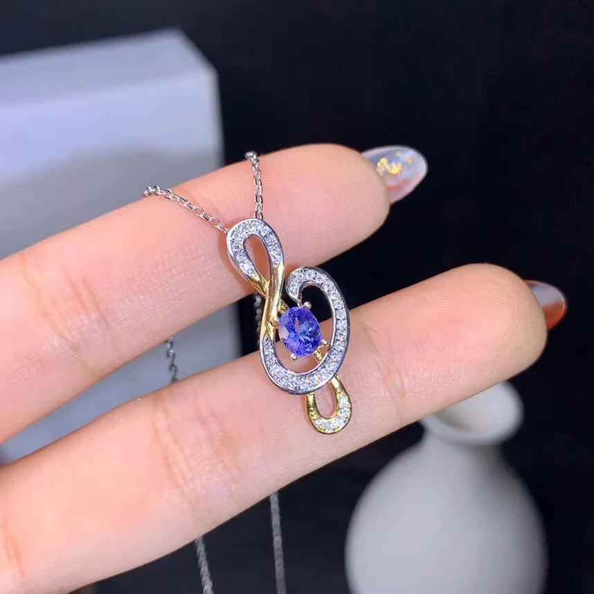 

Fashion Pendant Natural and Real Tanzanite necklace pendant 925 sterling silver Fashion Necklace