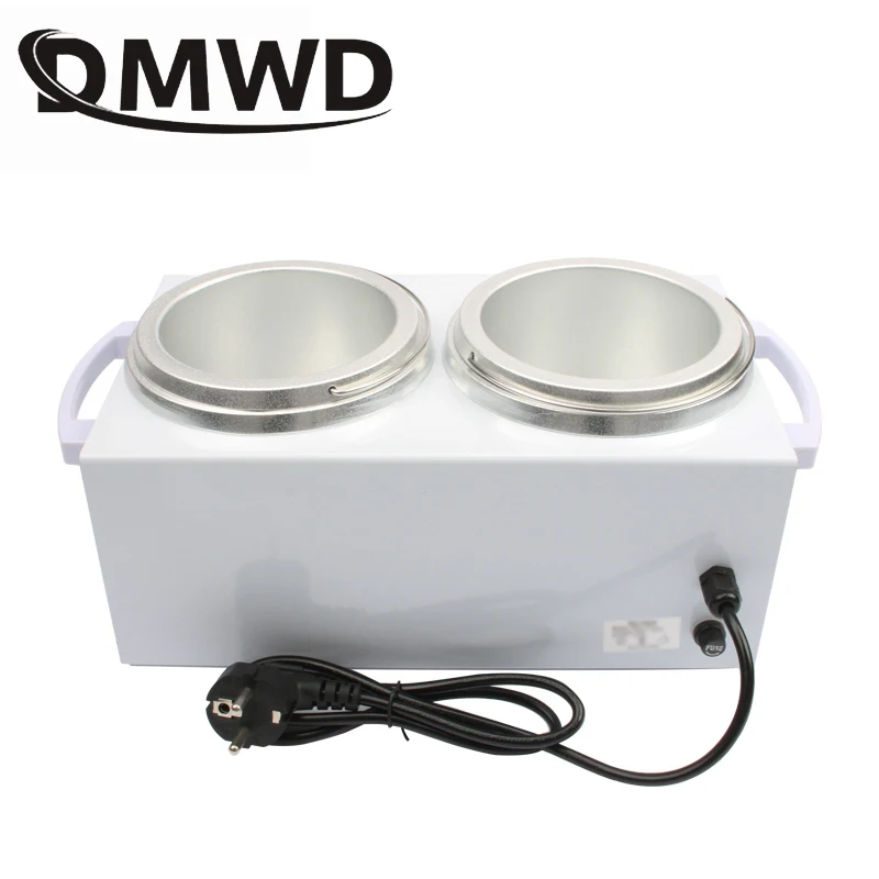 DMWD Commercial Double Tank Chocolate Melting Pot Fondue Wax Warmer Electric Hot Chocolate Heater Cylinder Melter Waxer EU plug