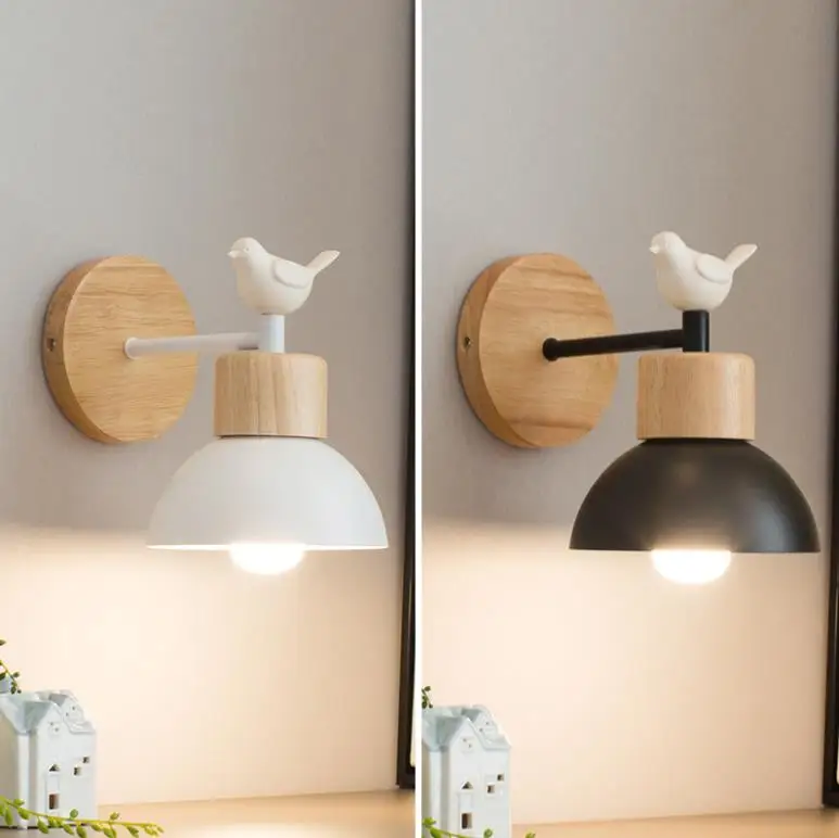 

Bird Sconce Nordic Wall Lamp Wooden Modern Led Wall Lights Fixture Home Decoration for Bedroom Bathroom Led Room Decor Luces