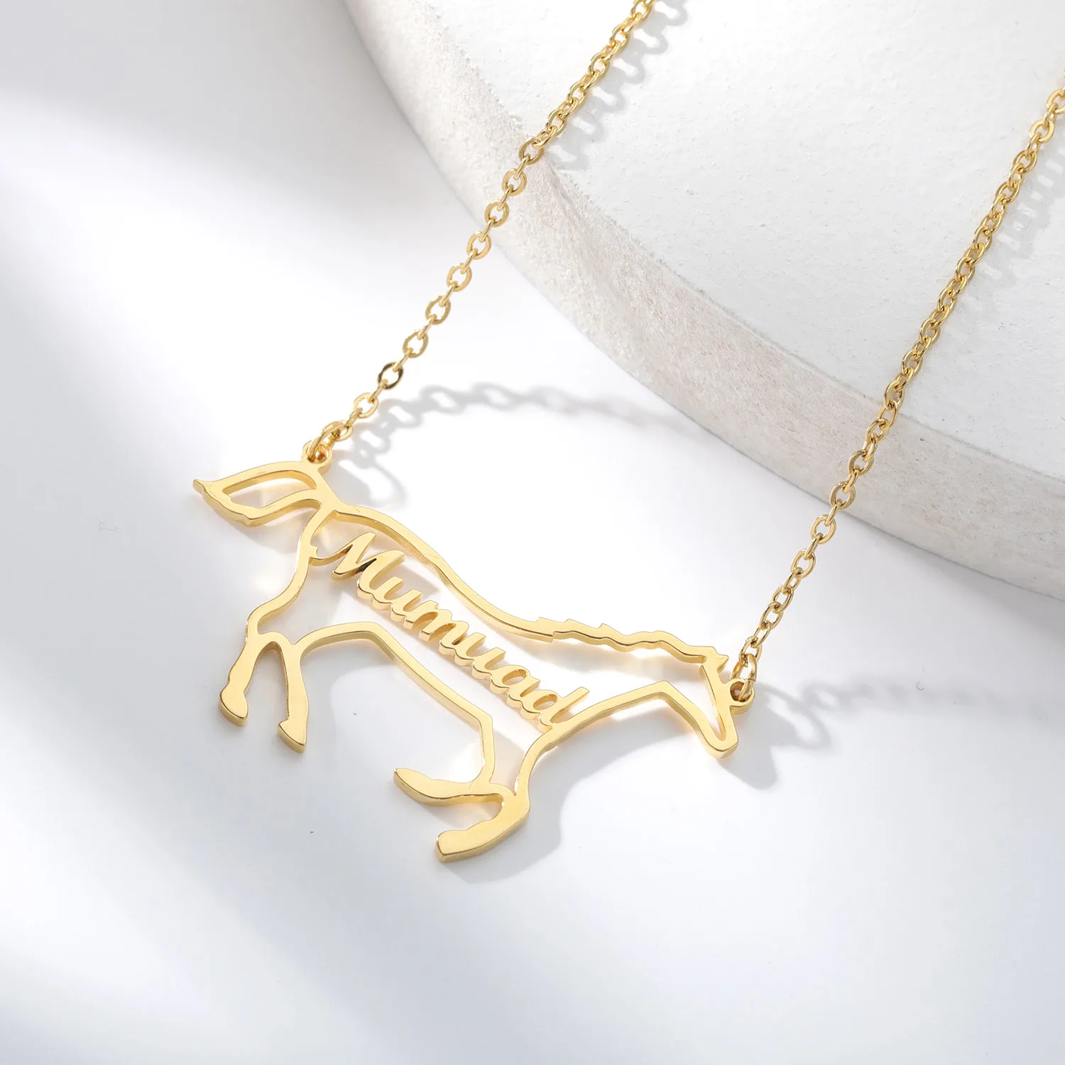 Custom Jewelry Personalized Horse Name Necklace For Women Handmade Animal Jewelry Nameplate Choker Necklace Men Bijoux BFF