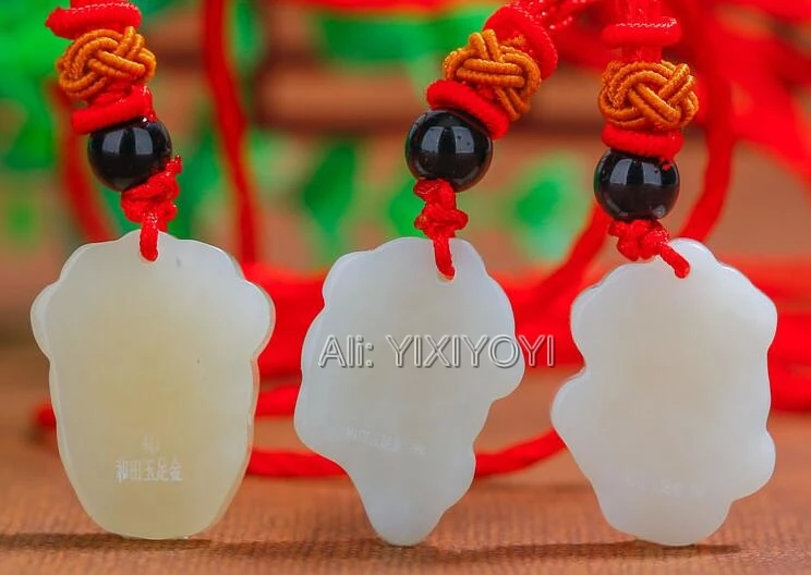 Natural White Hetian Jade + Chinese Solid Gold Inlaid Carved Cute Blessing Zodiac Ox Amulet Pendant Necklace Charm Gift Jewelry