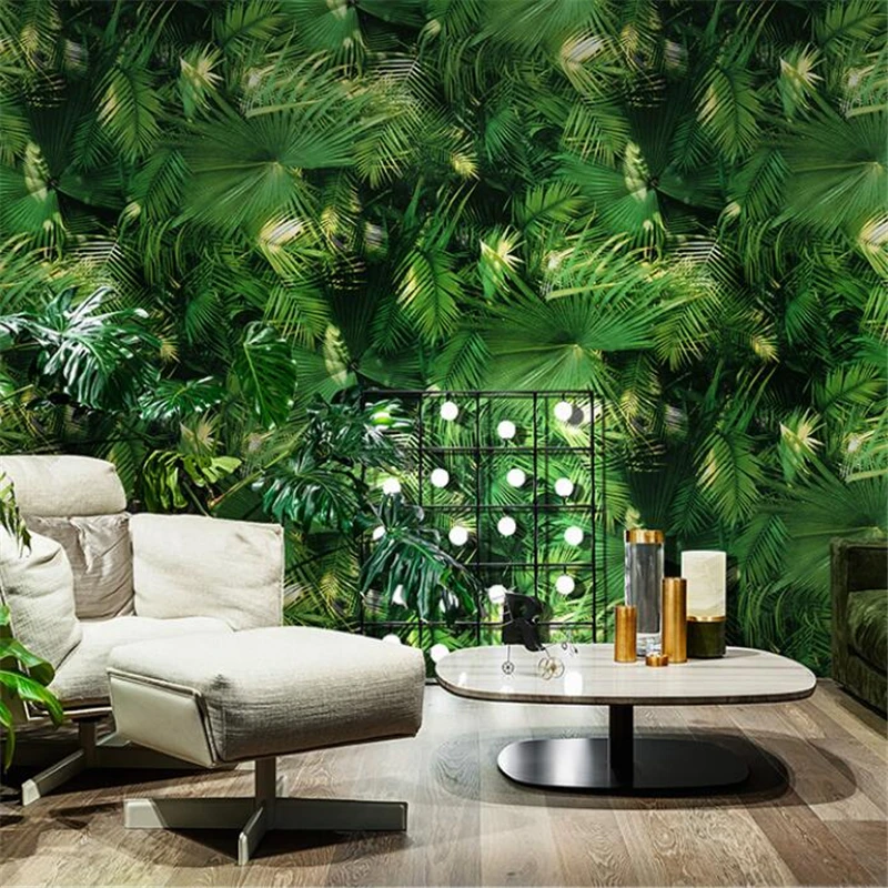 New Nordic Modern Minimalist Green Plant Japanese Banana Leaf Wallpaper Southeast Asia Restaurant Clothing Store Wallpaper Shop