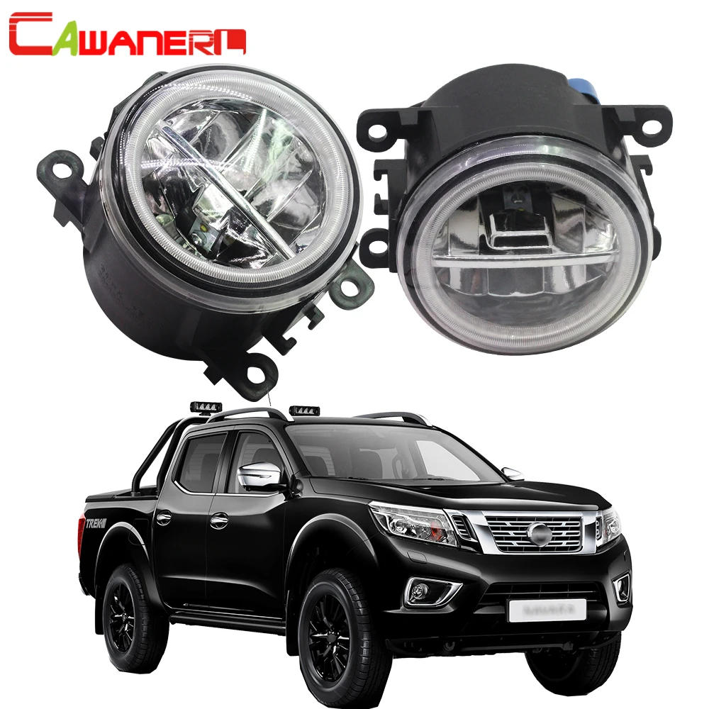 

Cawanerl 2 Pieces Car Styling H11 4000LM LED Lamp Fog Light + Angel Eye DRL 12V For Nissan Navara D40 Pickup 2005-2012