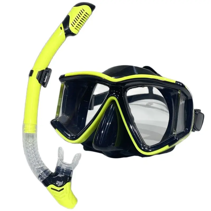 Ultra wide vision floating diving lung diving bag mask silicone skirt three mirror adult panorama full dry diving mask