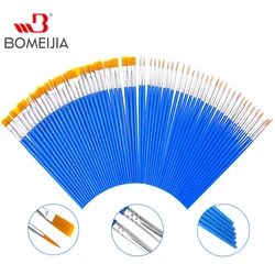 12 Uds. Pincel de pintura con detalle de pelo de nailon para niños, herramienta de suministros de arte DIY, pincel de pintura de artista de acuarela, papelería artística