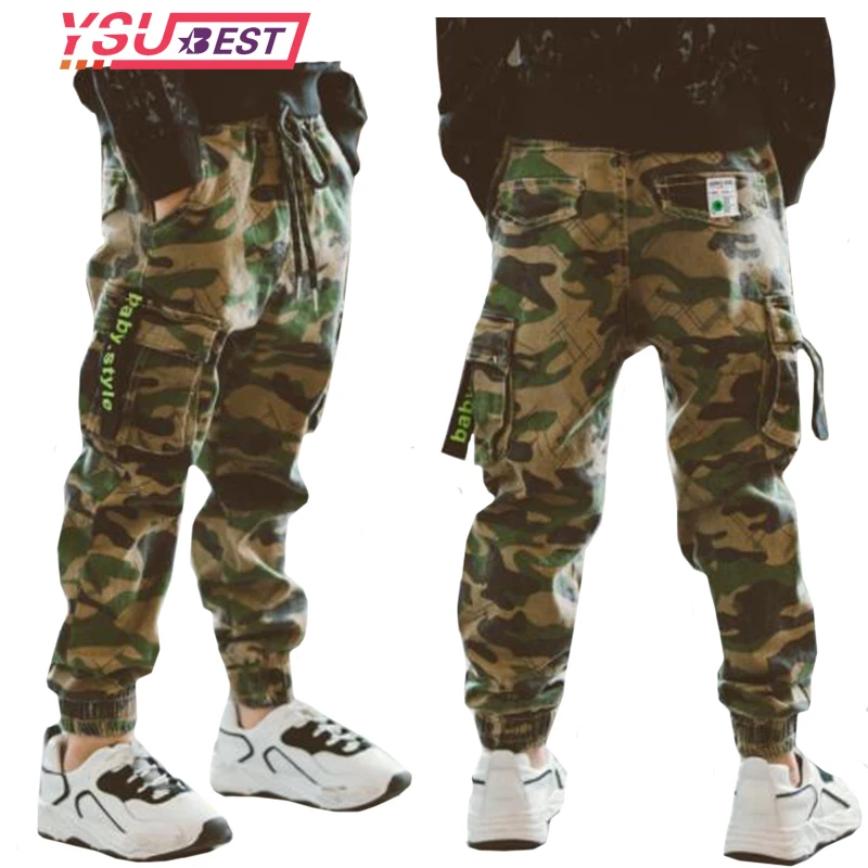 2022 Boys Camouflage Joggers Casual Cargo Pants for Boys Kids Cotton Trousers Clothes Teenage Boys Joggers Clothing 3-14 Years