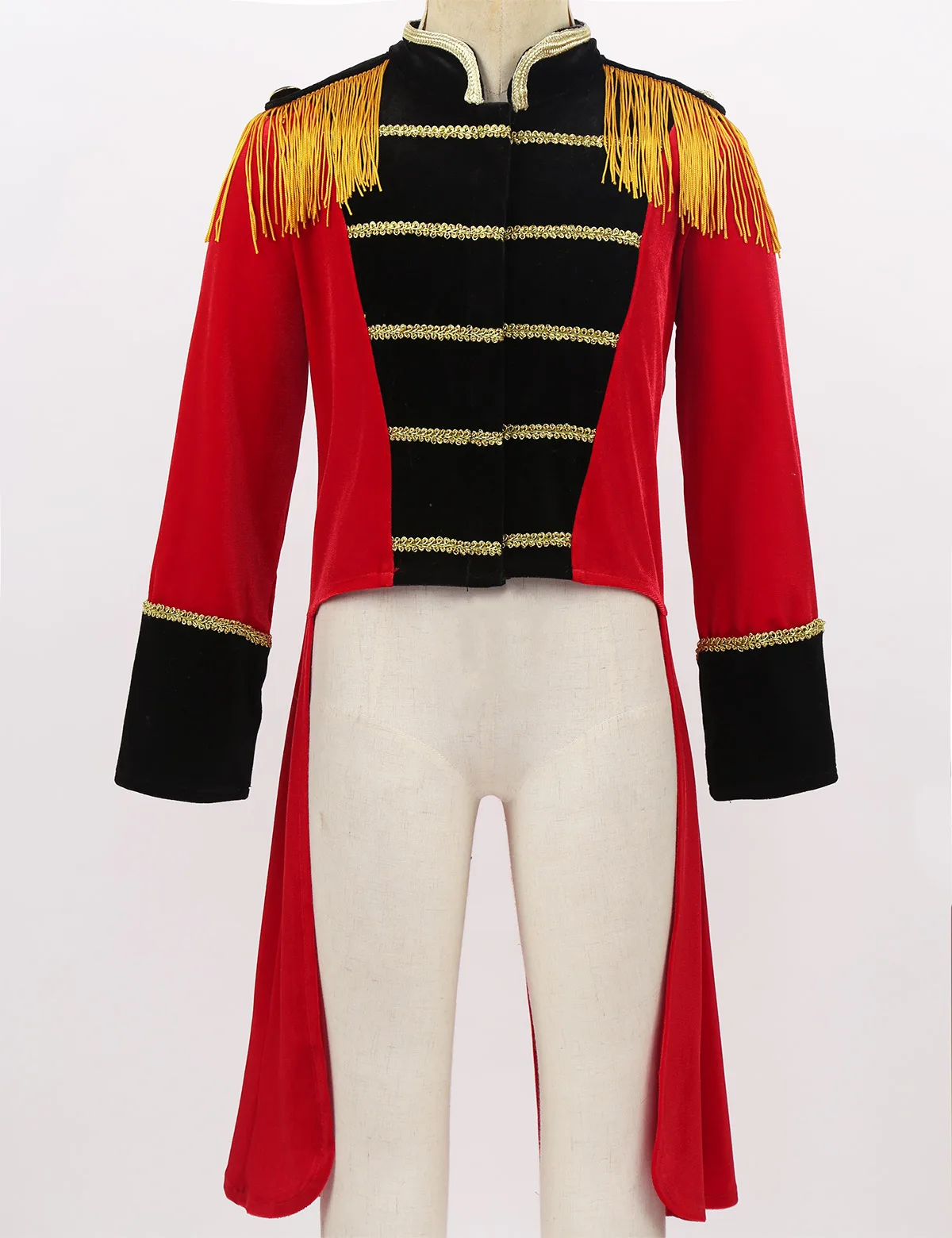 Fantasia de circo ringmaster para crianças, roupa de cosplay, jaqueta e colarinho com franjas, para meninos, carnaval