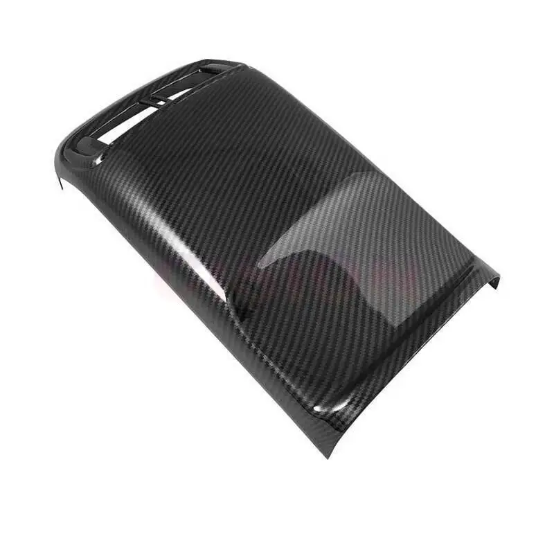 Carbon Fiber Peach Wood Rear Air Conditioner Vent Outlet Frame Panel Cover Trim Anti Kick Protector for Honda CRV CR-V 2017-2021