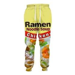 New 3D Printing Chicken Flavor Ramen Noodle Fashion Men Women Tracksuits Crewneck Hip Hop Pants  Plus Size S-7XL Streetwear