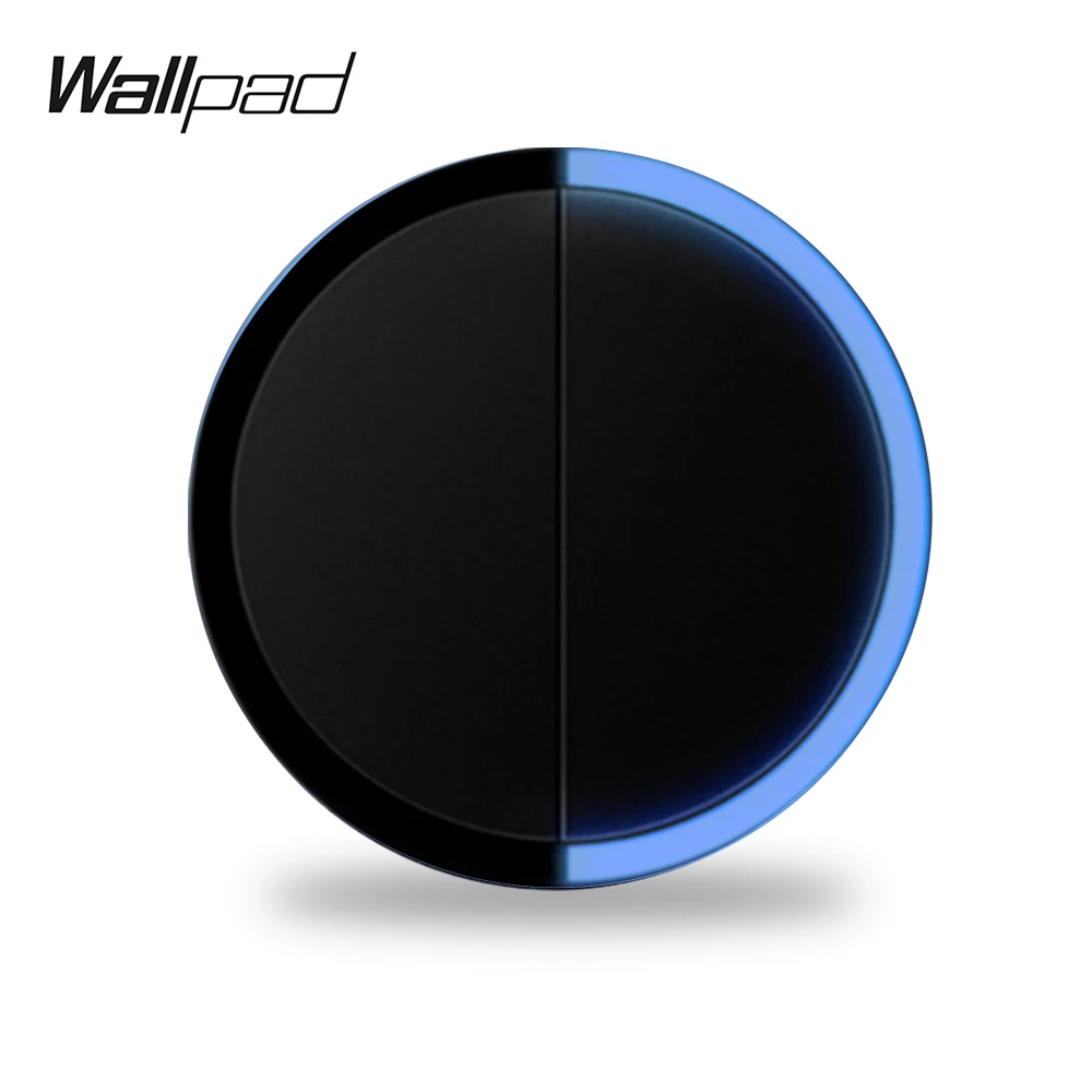 Wallpad L6 2 Gang Wall Switch Push On Off Button Circle LED Indicator Light Power Switch 5 Colors DIY Free Combination