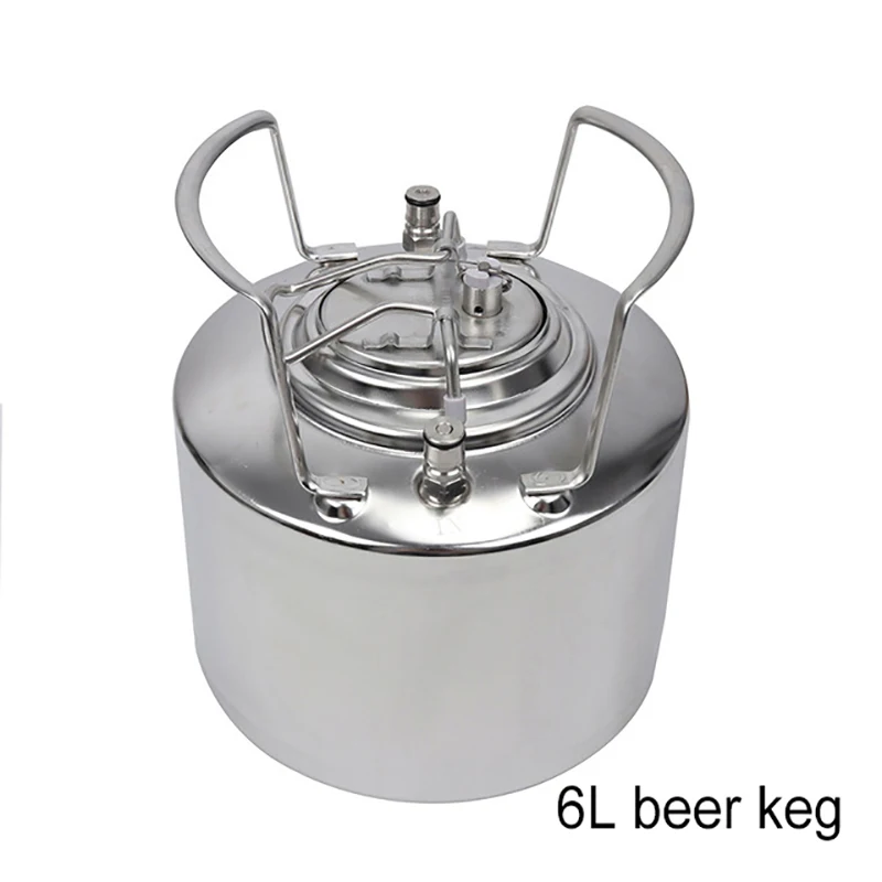 6L Cornelius Style Keg,304 Stainless Steel Draft Beer Keg & Tap Faucet & Co2 Charger Kit,Ball Lock Keg Dispensering Homebrew Set