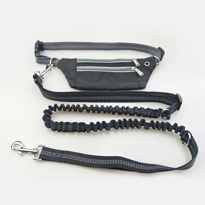 Pet Dog Leash Waist Waterproof Pockets Dog Reflective Belt Elasticity Collar Rope Running Jogging Walking Pet Supplies