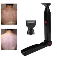 Electric Back Hair Shaver Trimmer Machine Long Handle USB Folding Double Sided Back Body Hair Leg Removal Tool