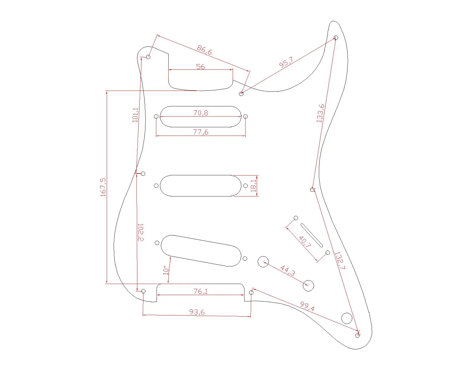 KAISH 8 Hole Metal Aluminum Anodized Vintage Style ST Strat SSS Guitar Pickguard Fits American Fender Strat