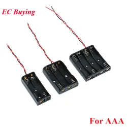 2xAAA 3xAAA 4xAAA 1.5V Plastic Black Spring Battery Storage Case Box Battery Holder Plastic Container 2*AAA 3*AAA 4*AAA