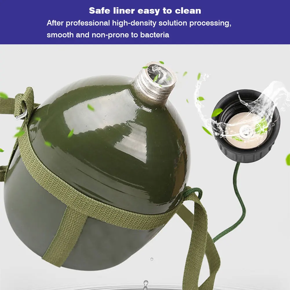 Military Type 87 aluminum kettle Convenient Large Capacity Survival Water Bottle Canteen Kettle for Outdoor Camping Travel